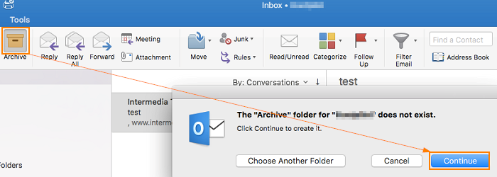 how to create a seperate outlook file for archive, outlook for mac